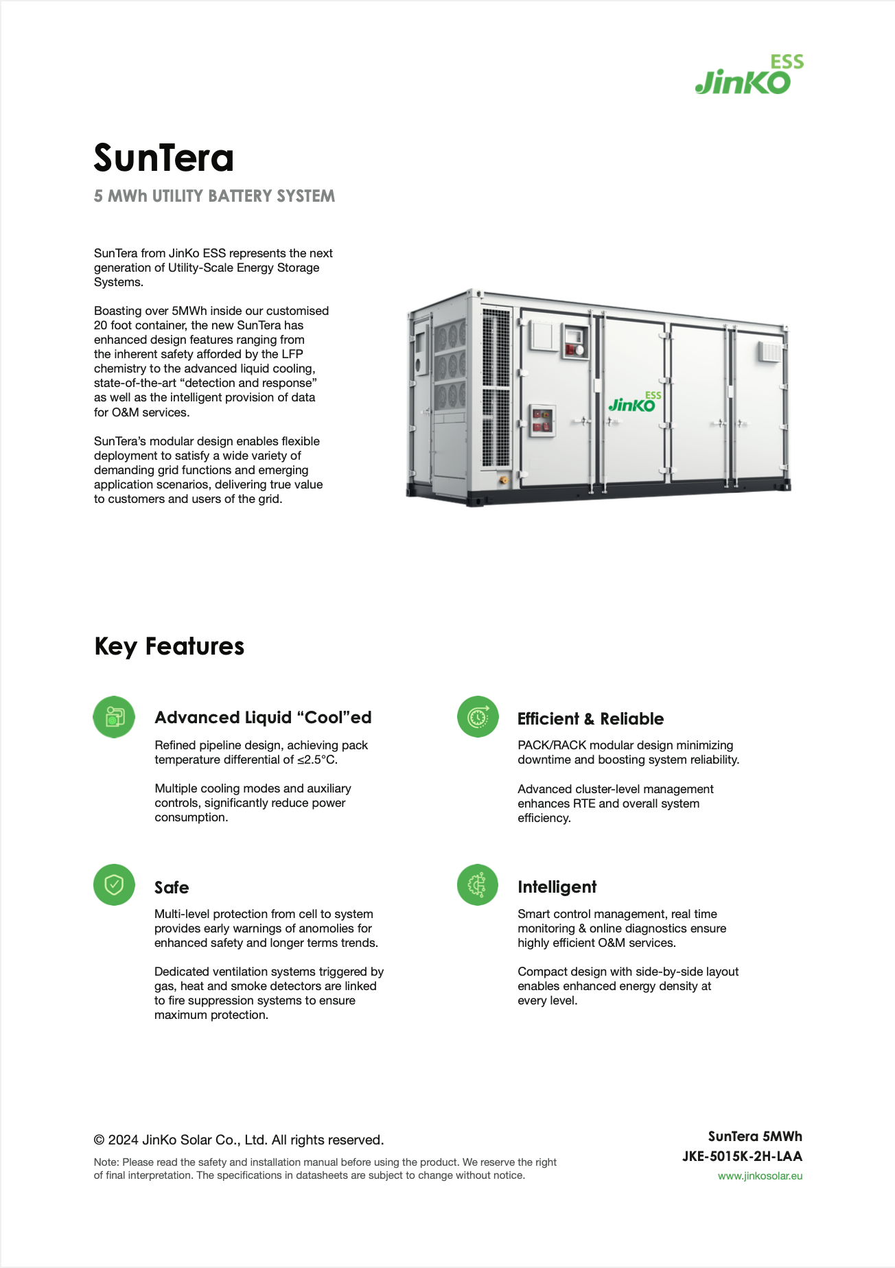 5 MWh Jinko SunTera Utility Battery System