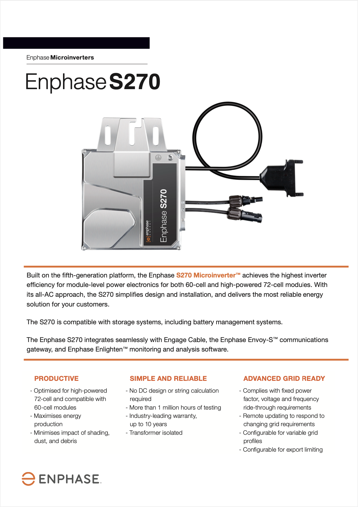 Enphase 3kW S270 Microinverter