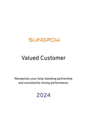 Valued Customer of SUNGROW Award